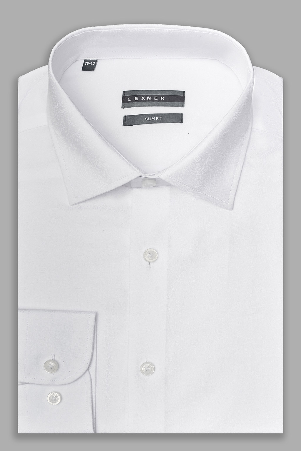 Белая рубашка с микродизайном и эффектом stretch Regular Fit