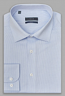Голубая рубашка с микродизайном и эффектом stretch Regular Fit
