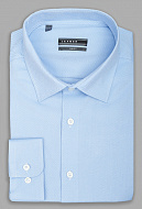Голубая рубашка из жаккардовой ткани Slim Fit