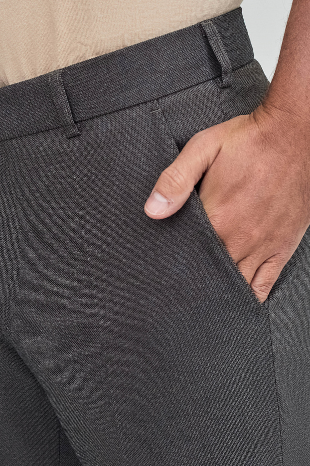 Серые хлопковые брюки Slim Fit