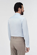 Голубая рубашка с микродизайном и эффектом stretch Slim Fit