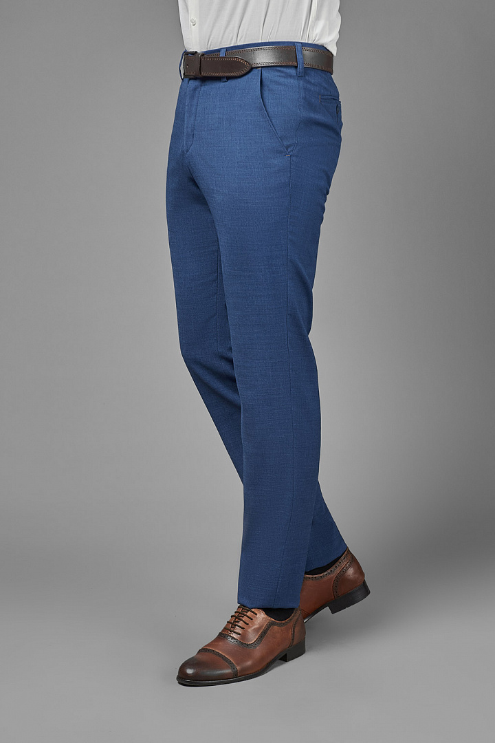 Голубые брюки из поливискозы Super Slim Fit