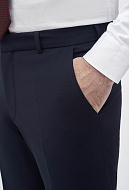 Костюмные брюки из гладкой шерстяной ткани Slim Fit