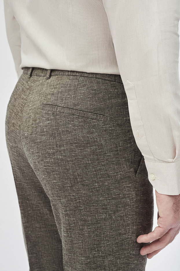 Костюмные брюки с содержанием льна Slim Fit