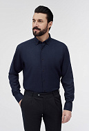 Темно-синяя рубашка с воротником на пуговицах Regular Fit