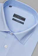 Голубая рубашка с микродизайном и классическим воротником Slim Fit
