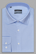 Голубая рубашка из хлопка с классическим воротником Slim Fit