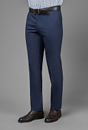 Костюмные синие брюки из тонкой шерстяной ткани Slim Fit