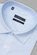Голубая рубашка с микродизайном и коротким рукавом Regular Fit