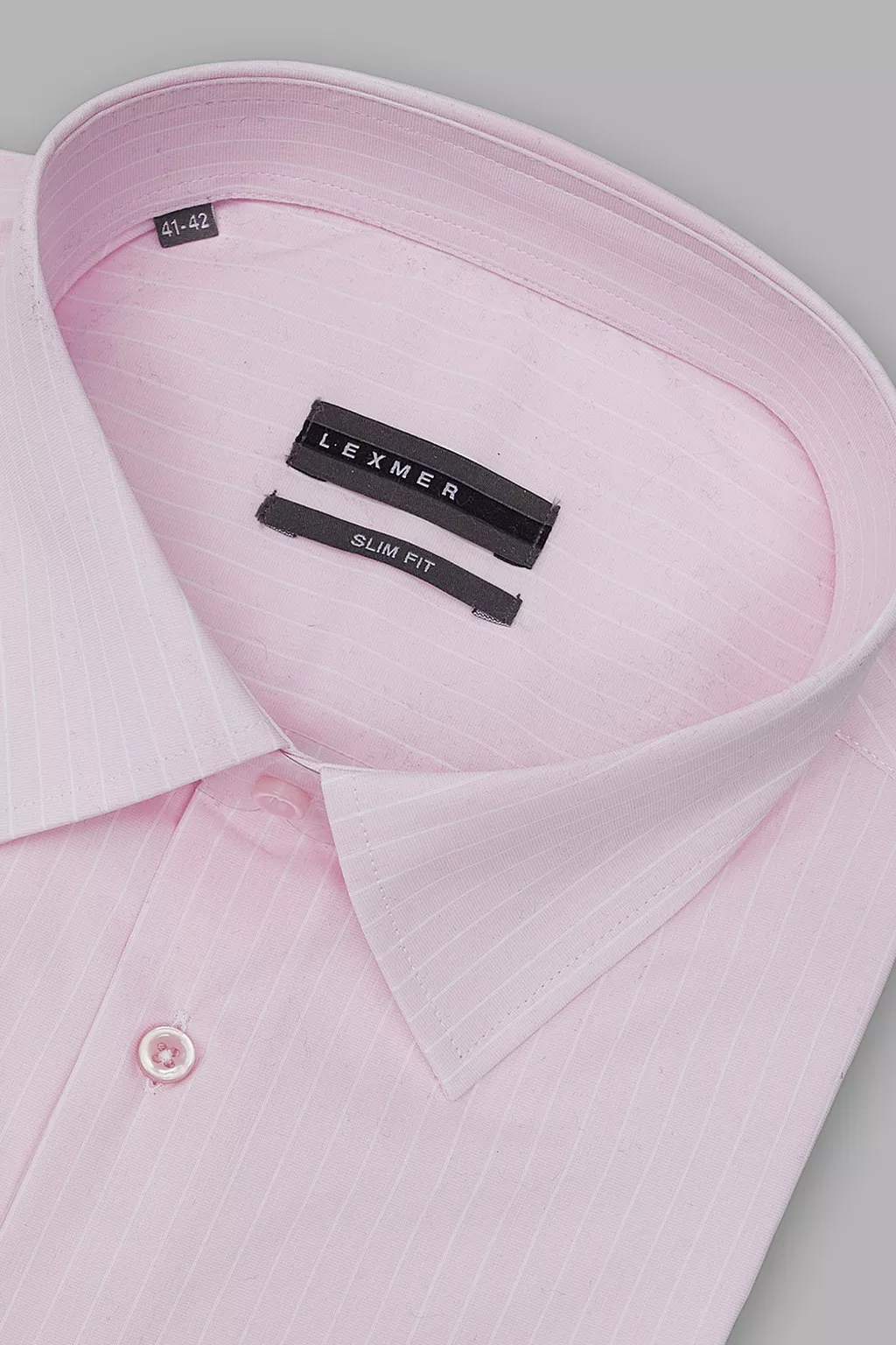 Розовая рубашка в тонкую полоску Slim Fit