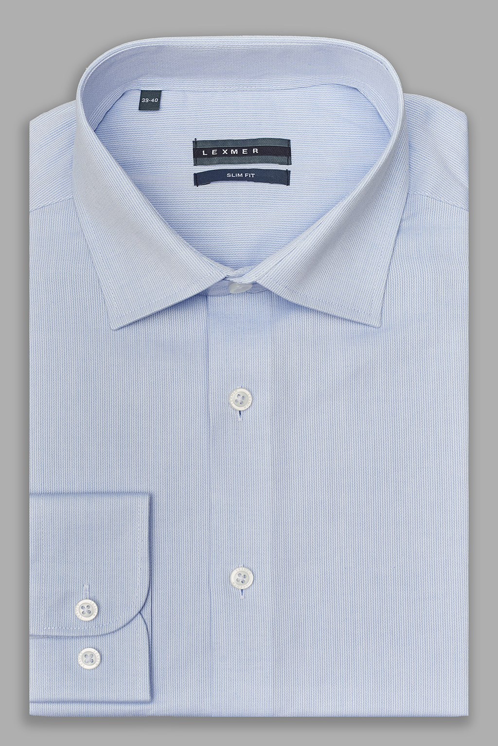Голубая рубашка с микродизайном и эффектом stretch Regular Fit