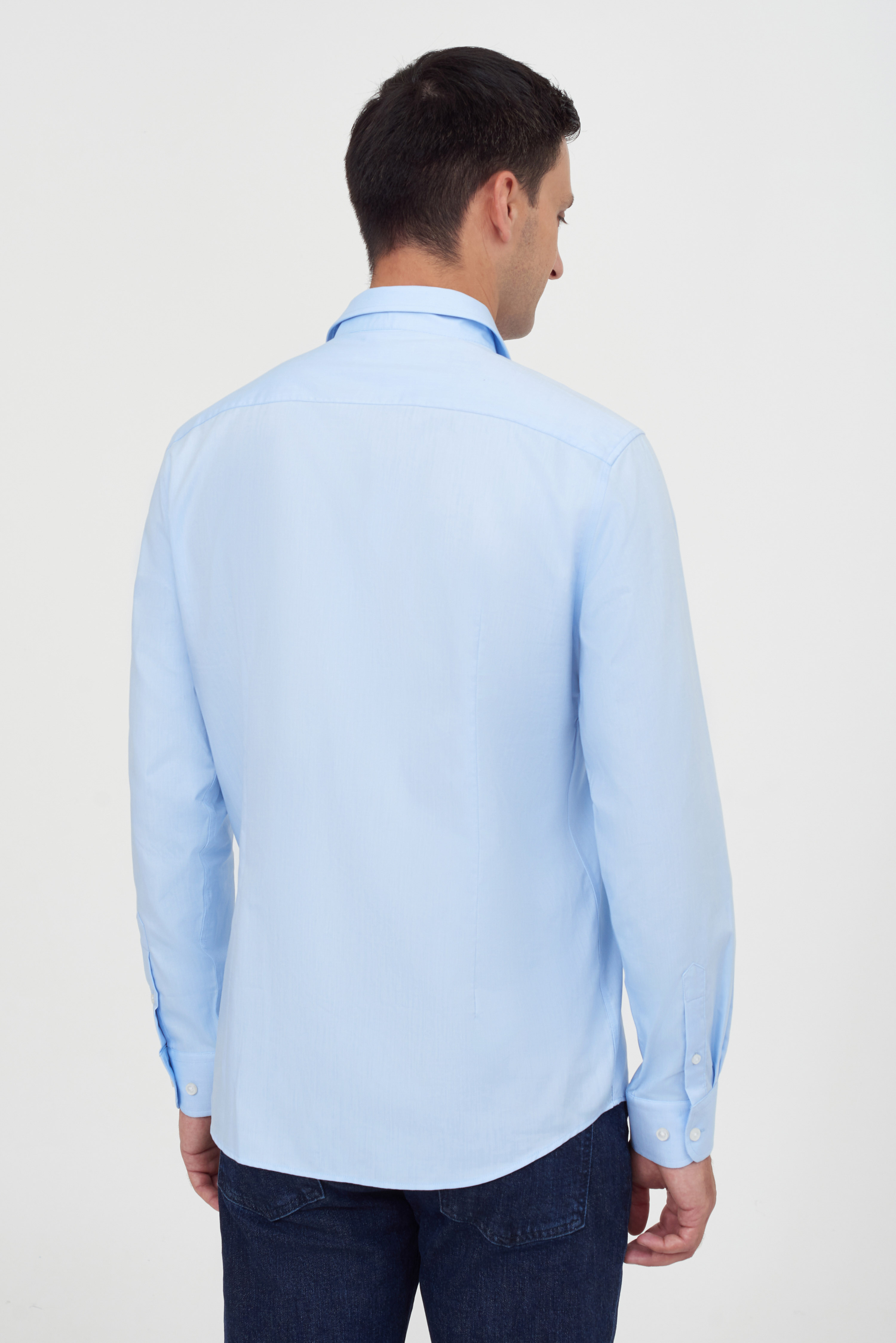 Однотонная хлопковая рубашка Slim Fit