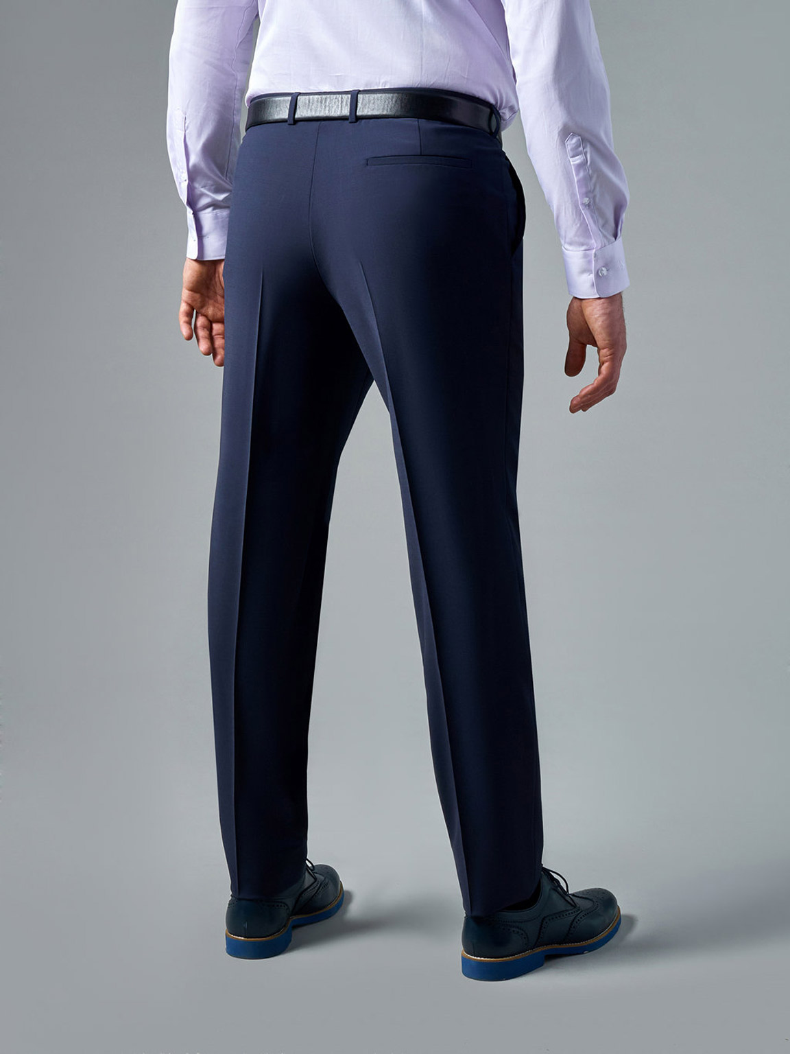 Костюмные брюки из гладкой шерстяной ткани Regular Fit