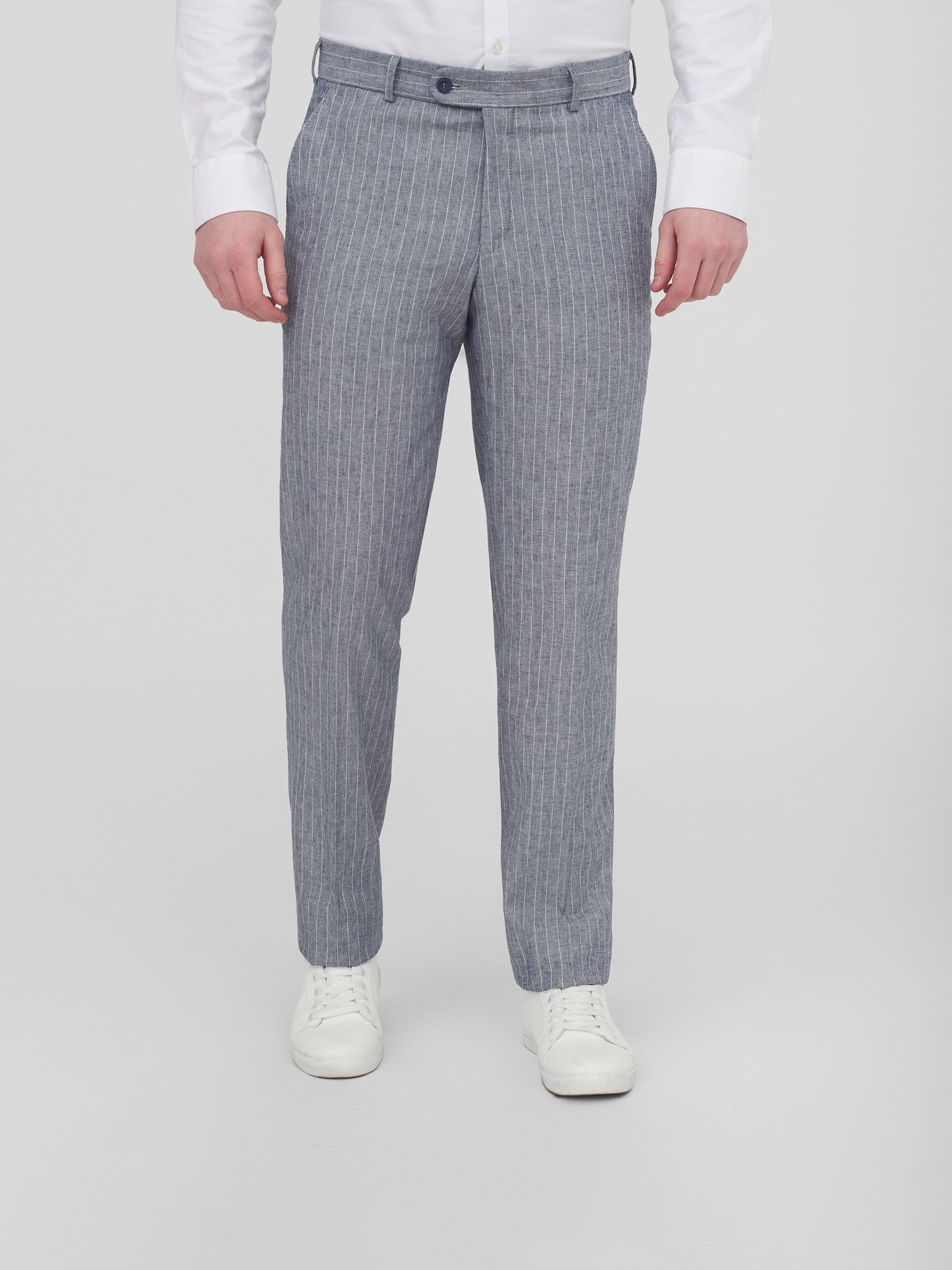 Костюмные брюки с содержанием льна Regular Fit