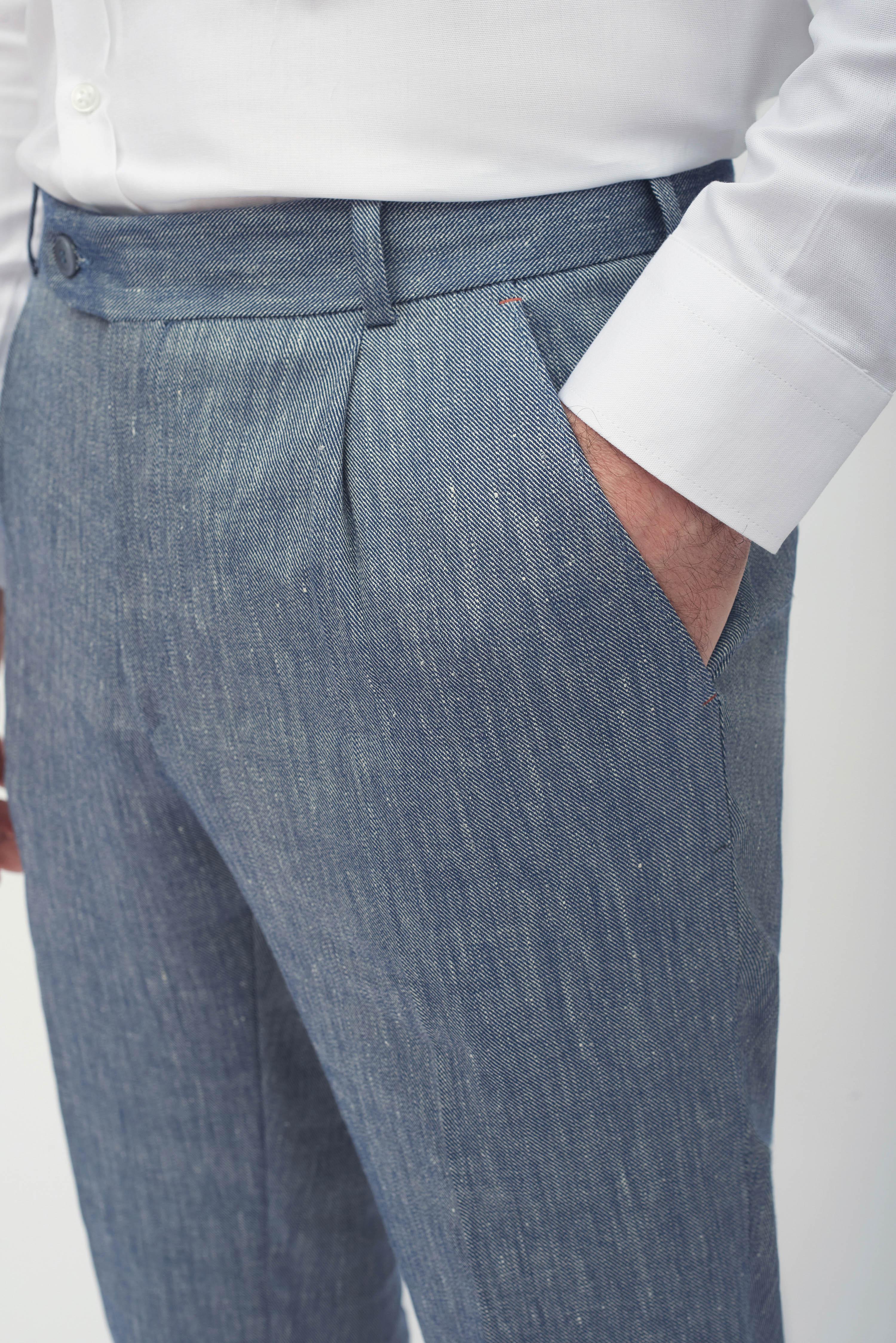 Костюмные брюки в стиле casual с содержанием льна Slim Fit