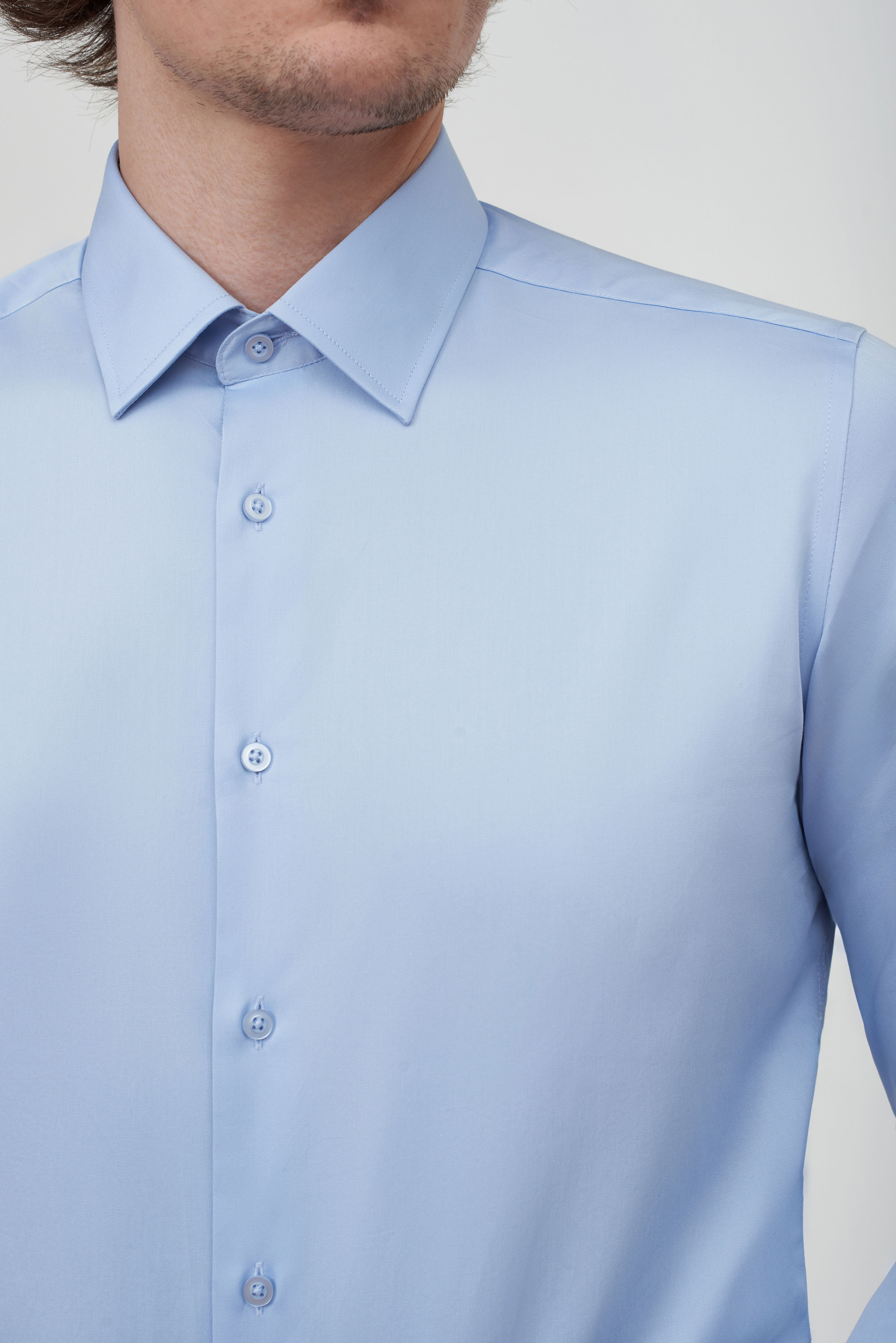 Однотонная хлопковая рубашка Slim Fit