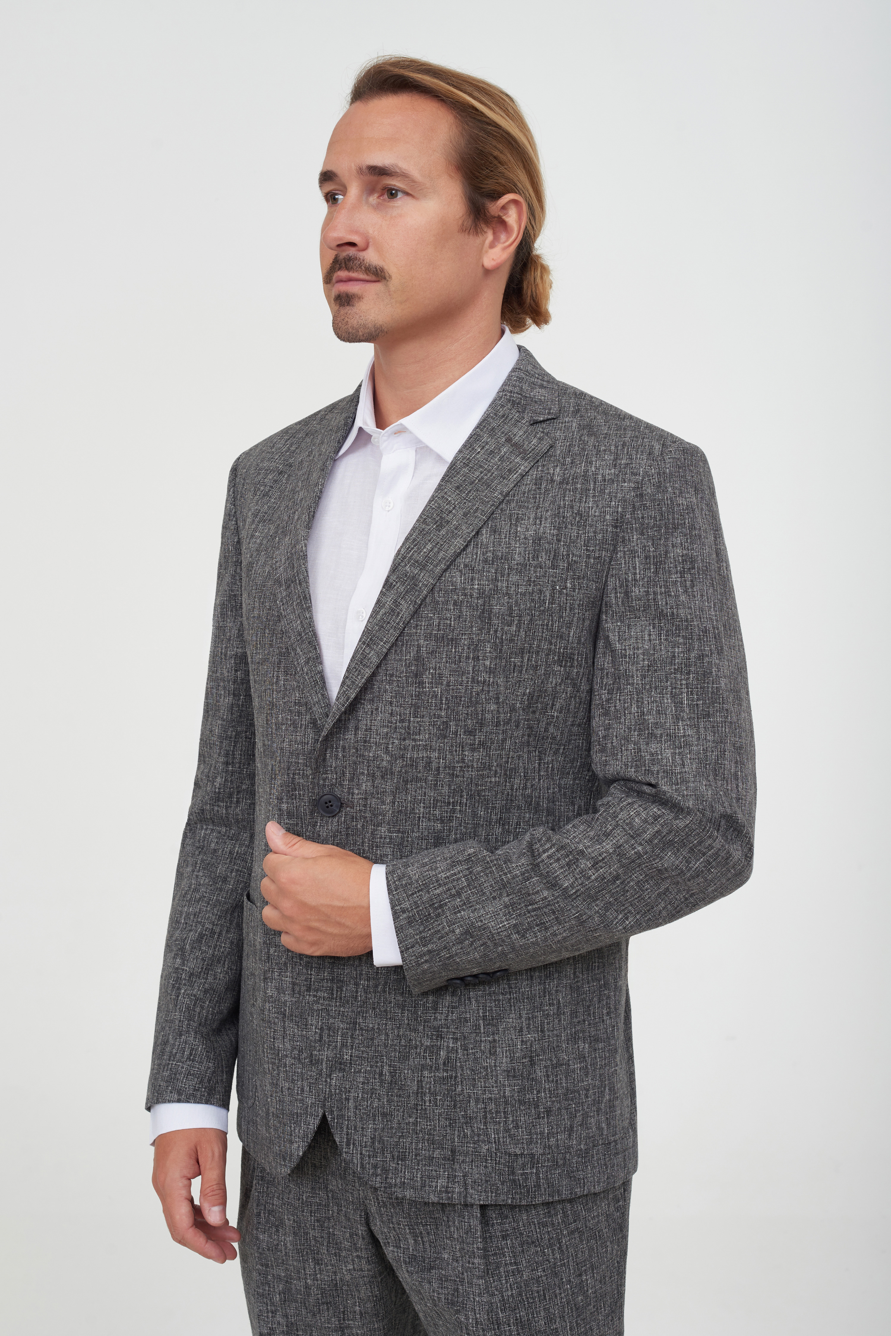 Костюмный пиджак из льняной ткани Slim Fit