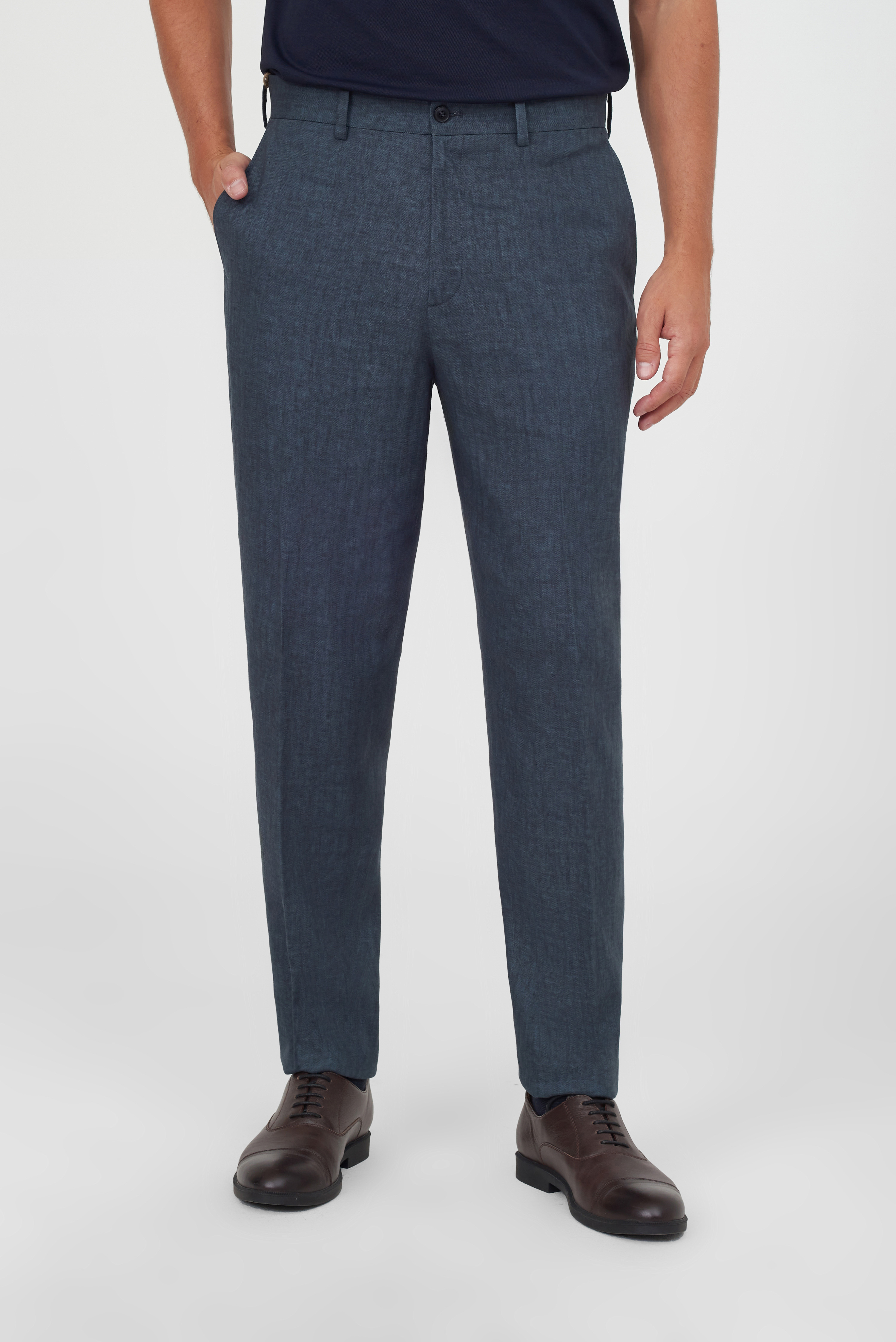 Костюмные брюки с эффектом варёной ткани Slim Fit