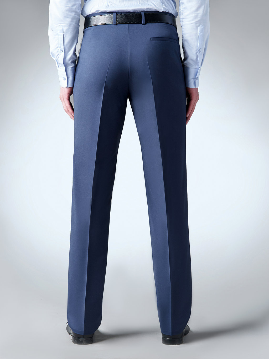 Костюмные темно-синие брюки из гладкой шерстяной ткани Super Slim Fit