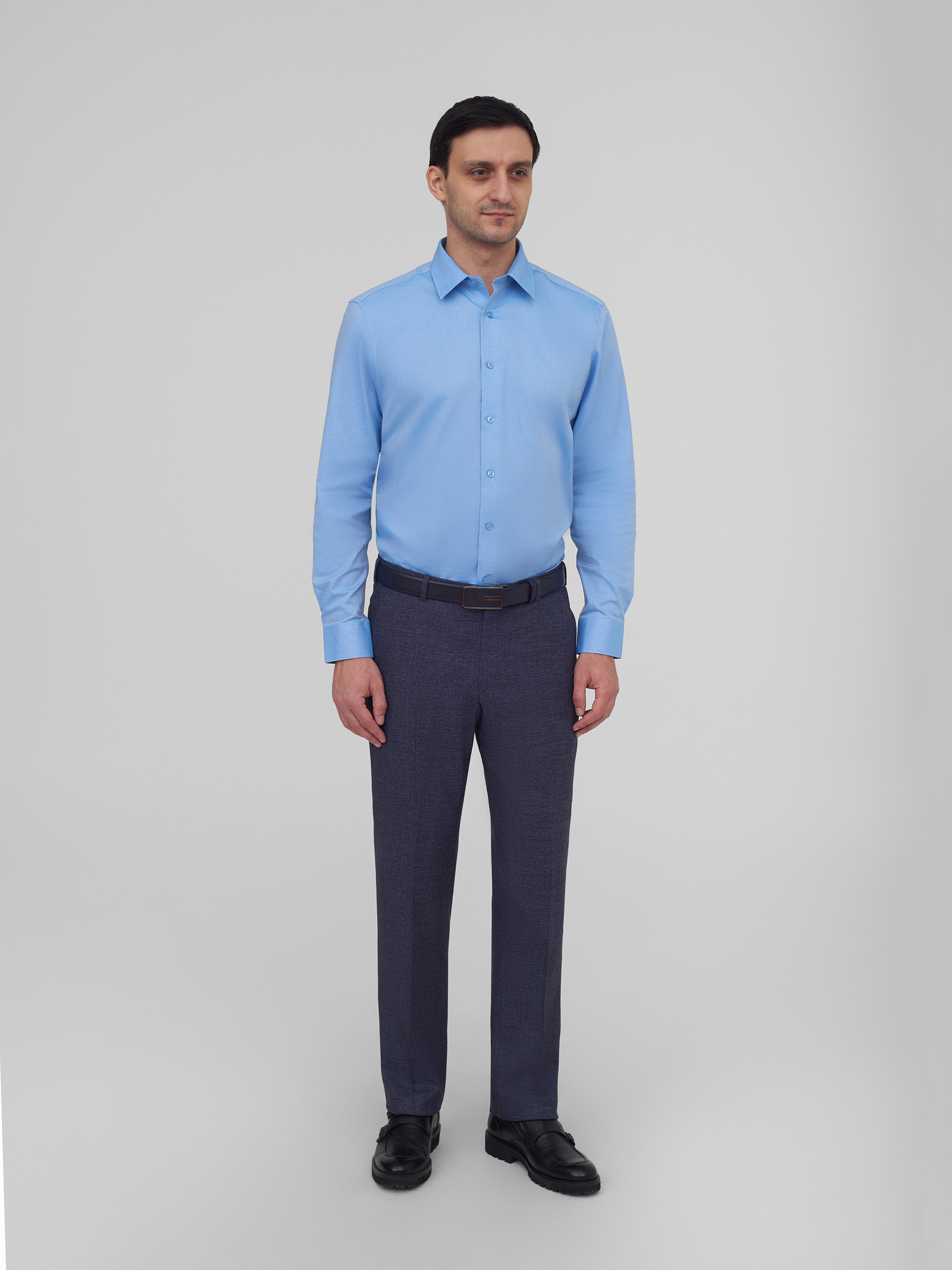 Однотонная хлопковая рубашка Regular Fit