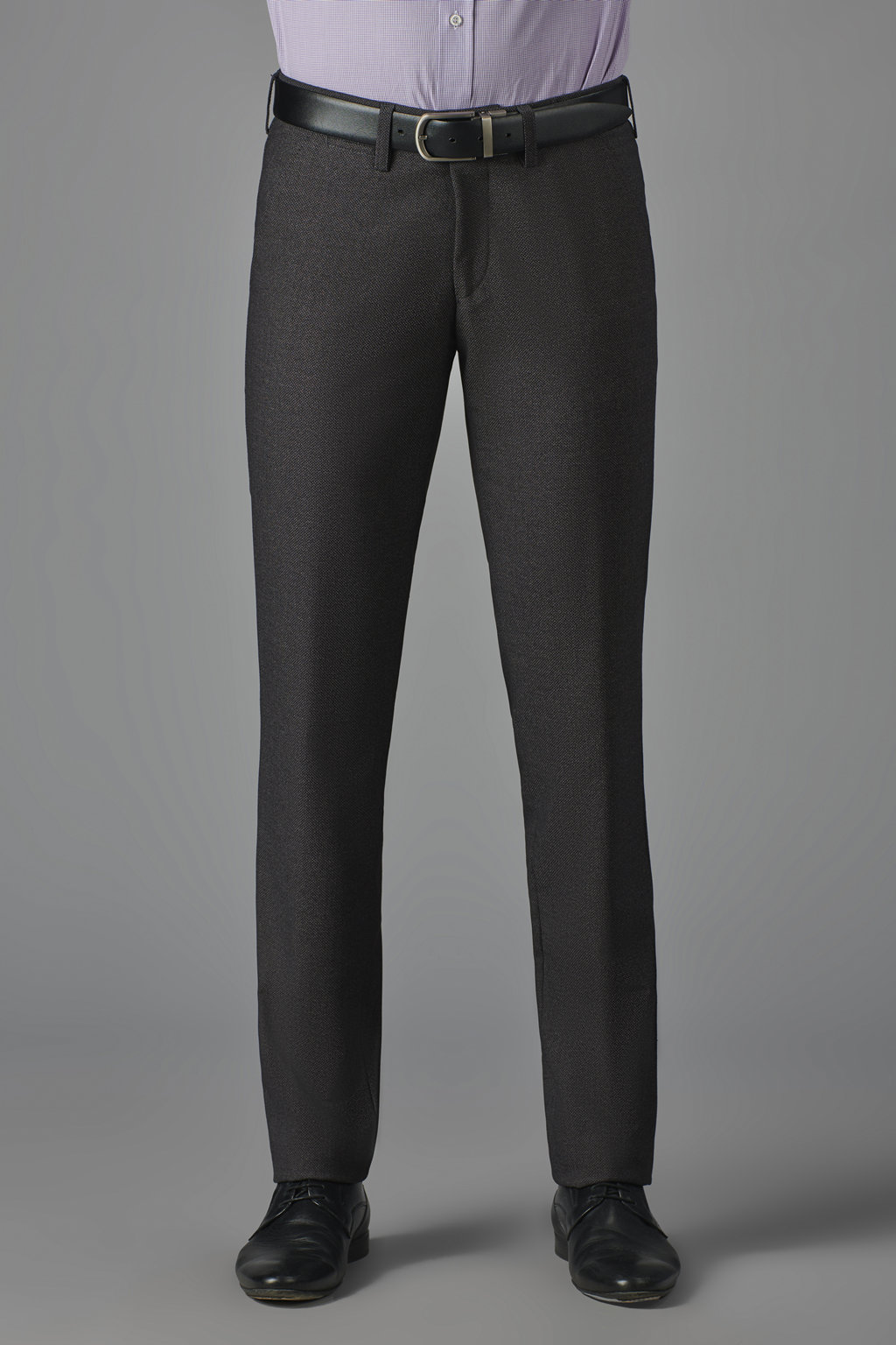 Темно-серые брюки из смесовой ткани Super Slim Fit