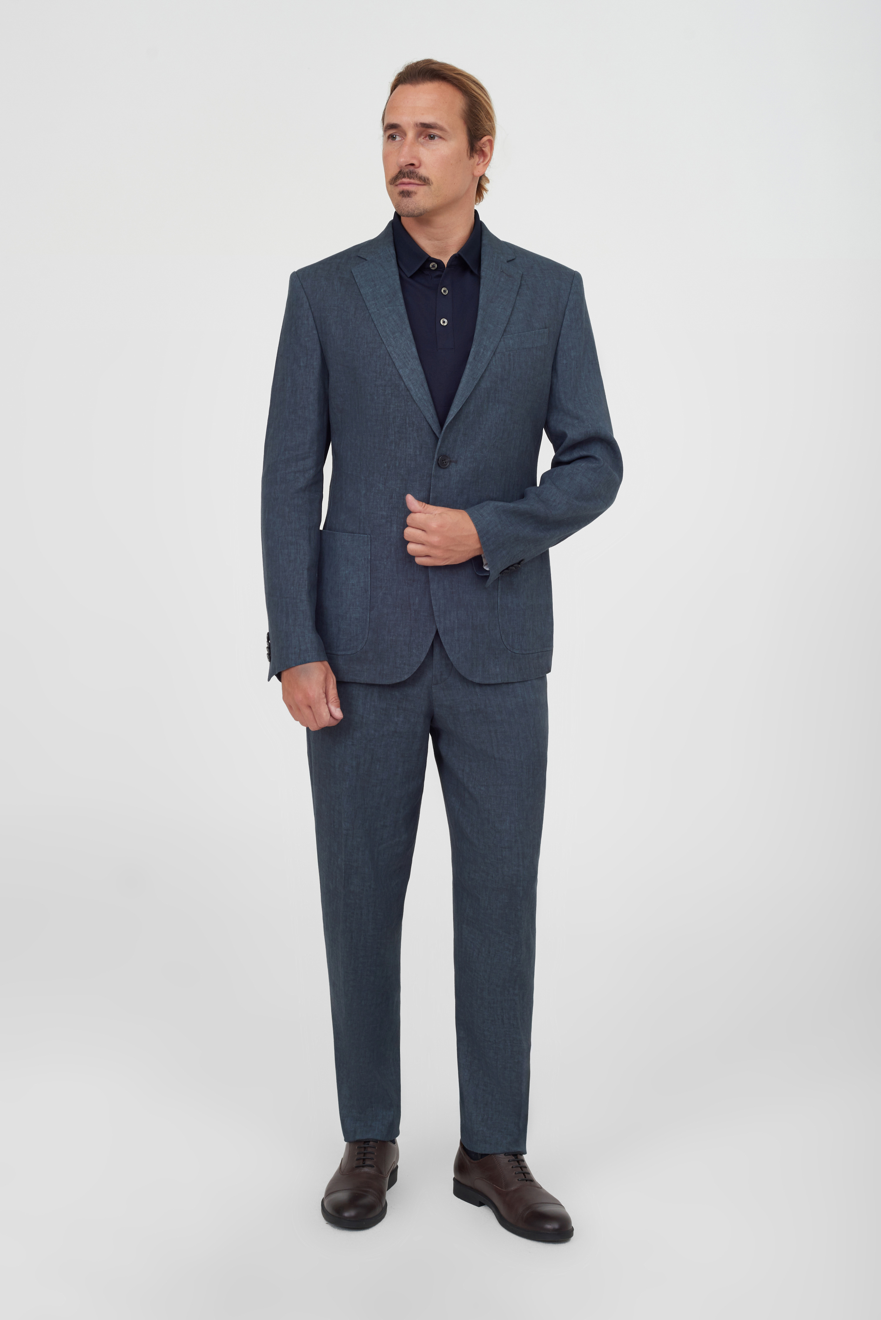 Костюмные брюки с эффектом варёной ткани Slim Fit