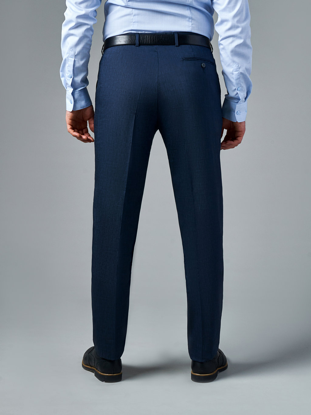 Темно-синие брюки со льном Regular Fit