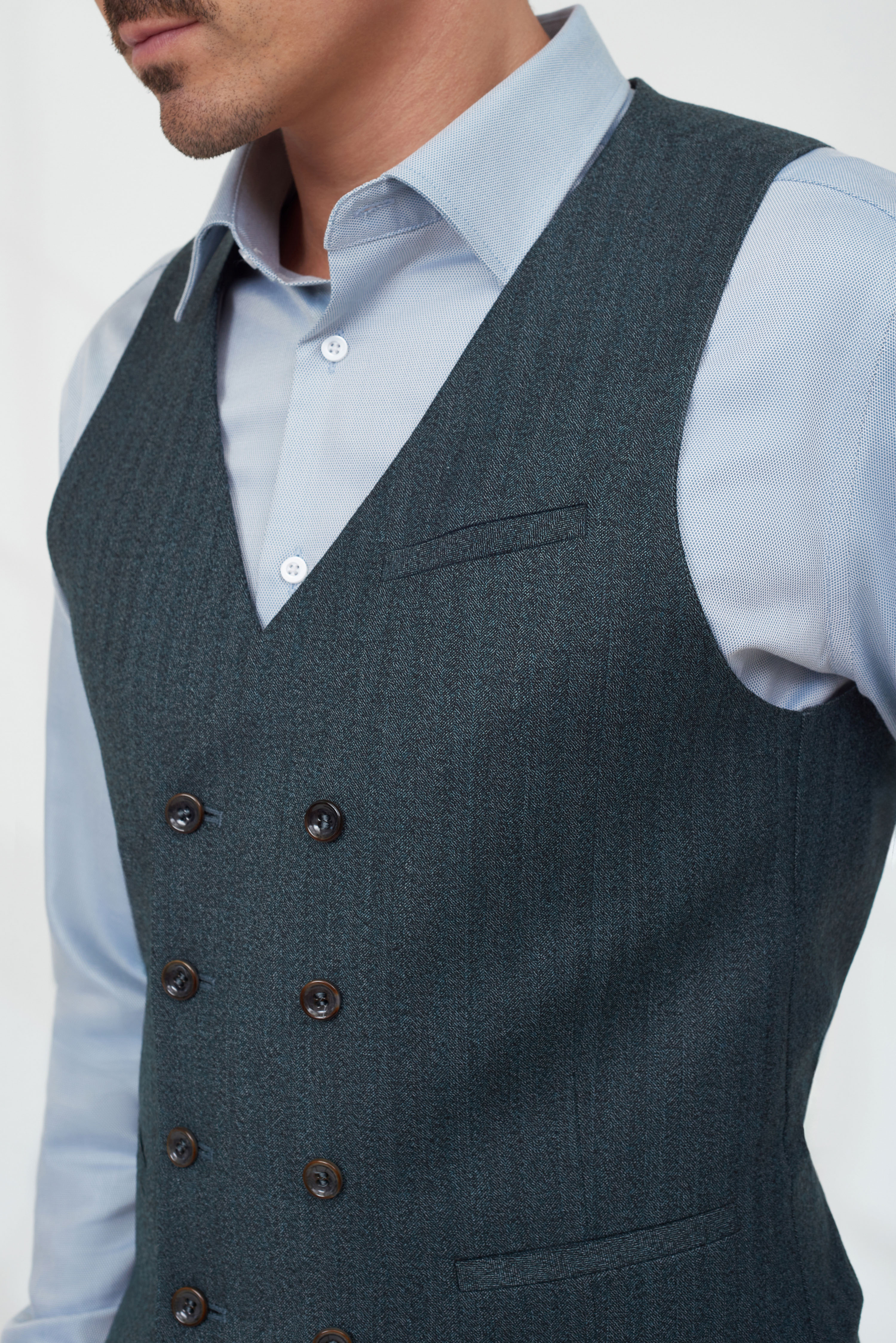 Костюмный жилет из шерстяной ткани Super Slim Fit