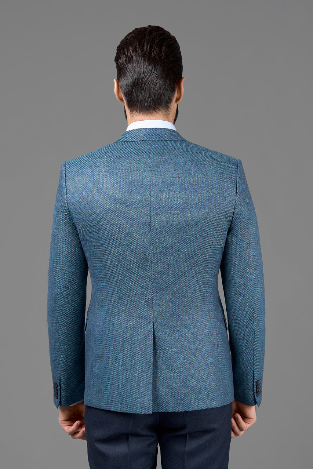 Пиджак из полушерстяной ткани с микродизайном Super Slim Fit