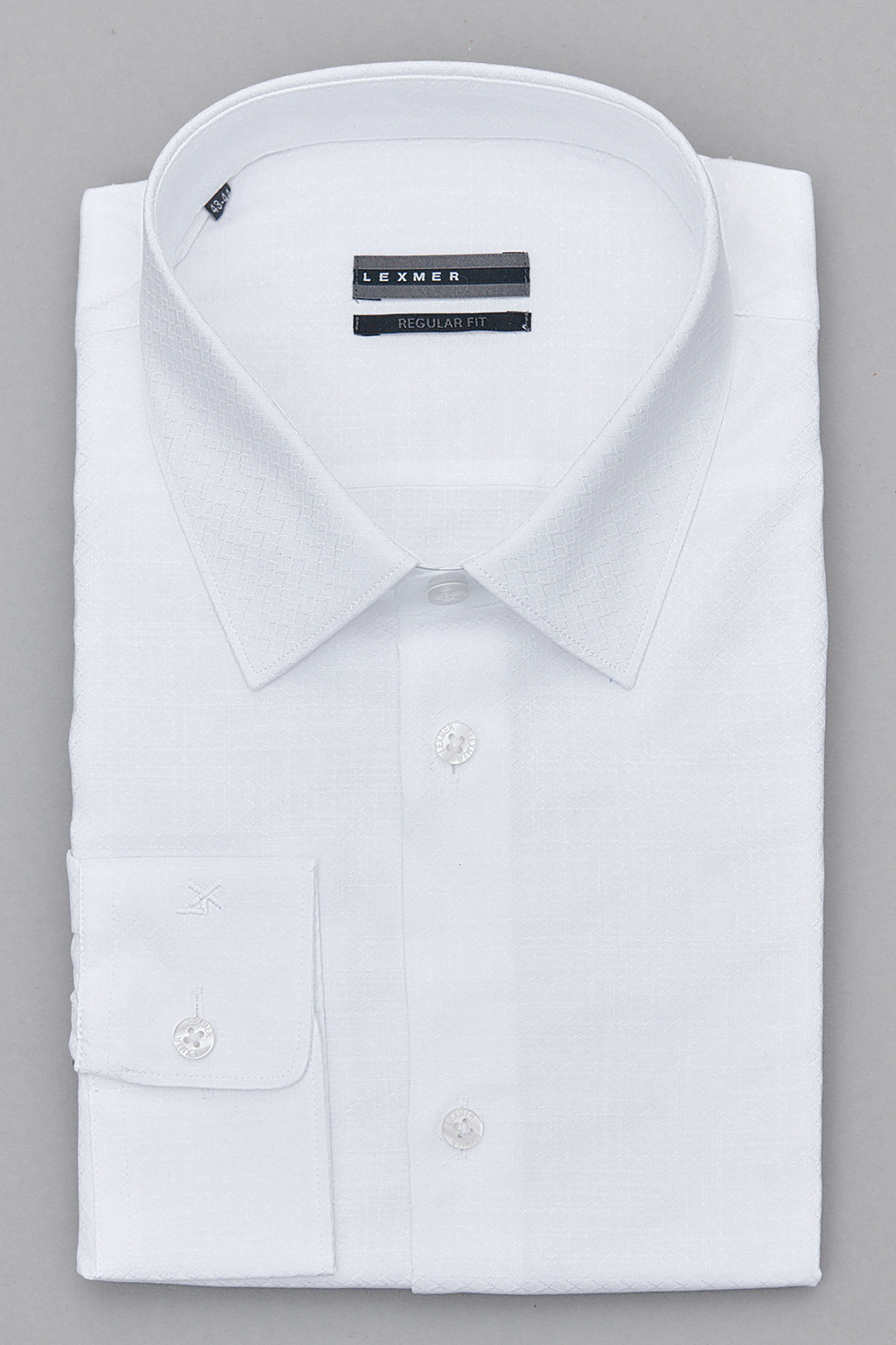 Белая рубашка из жаккардовой ткани на высокий рост Regular Fit
