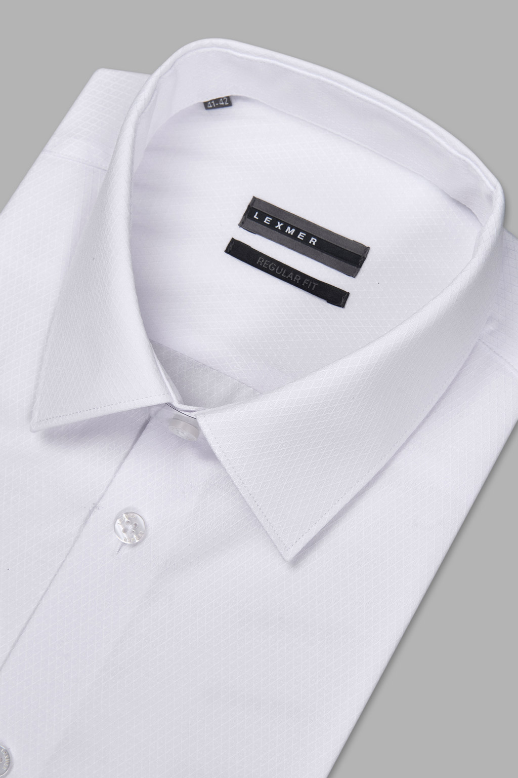 Белая рубашка из жаккардовой ткани на высокий рост Regular Fit