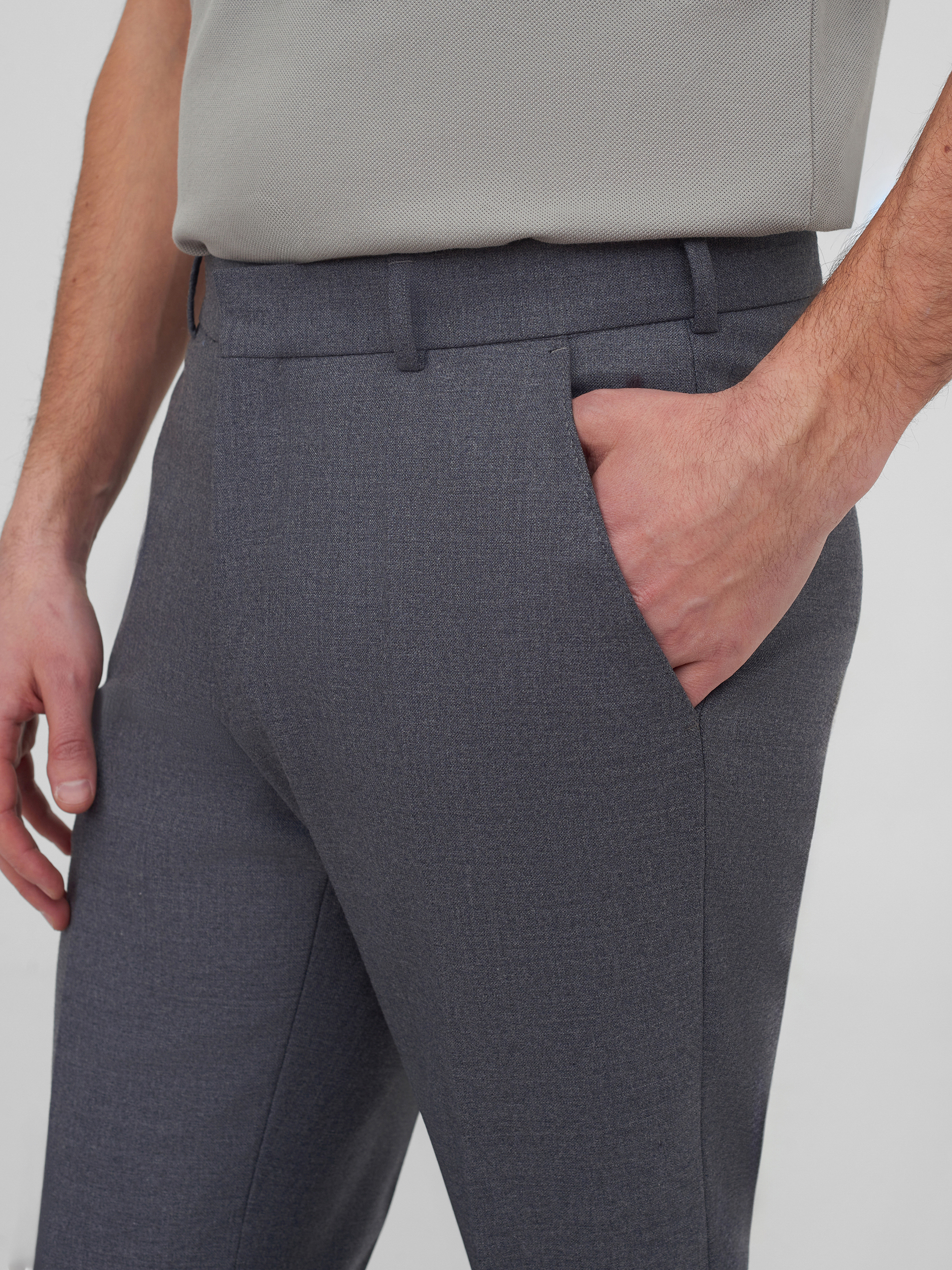Костюмные брюки из шерстяной ткани Slim Fit