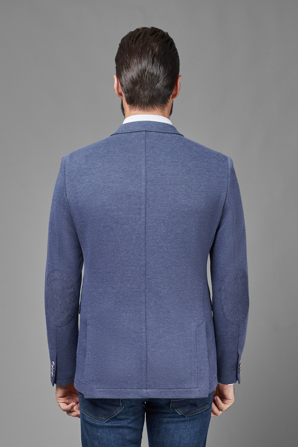 Трикотажный пиджак из ткани с микродизайном Slim Fit