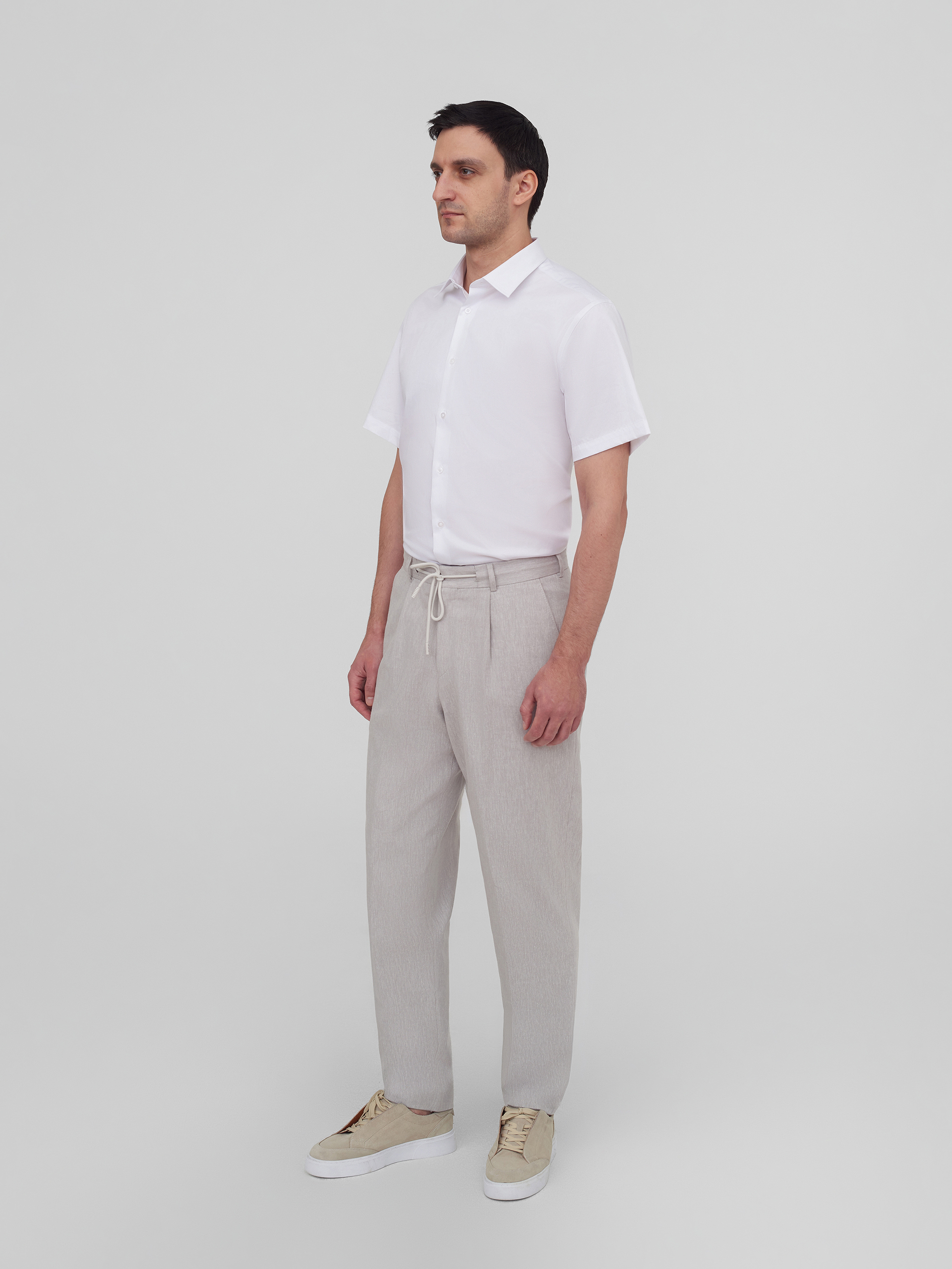 Однотонная хлопковая рубашка c коротким рукавом Regular Fit