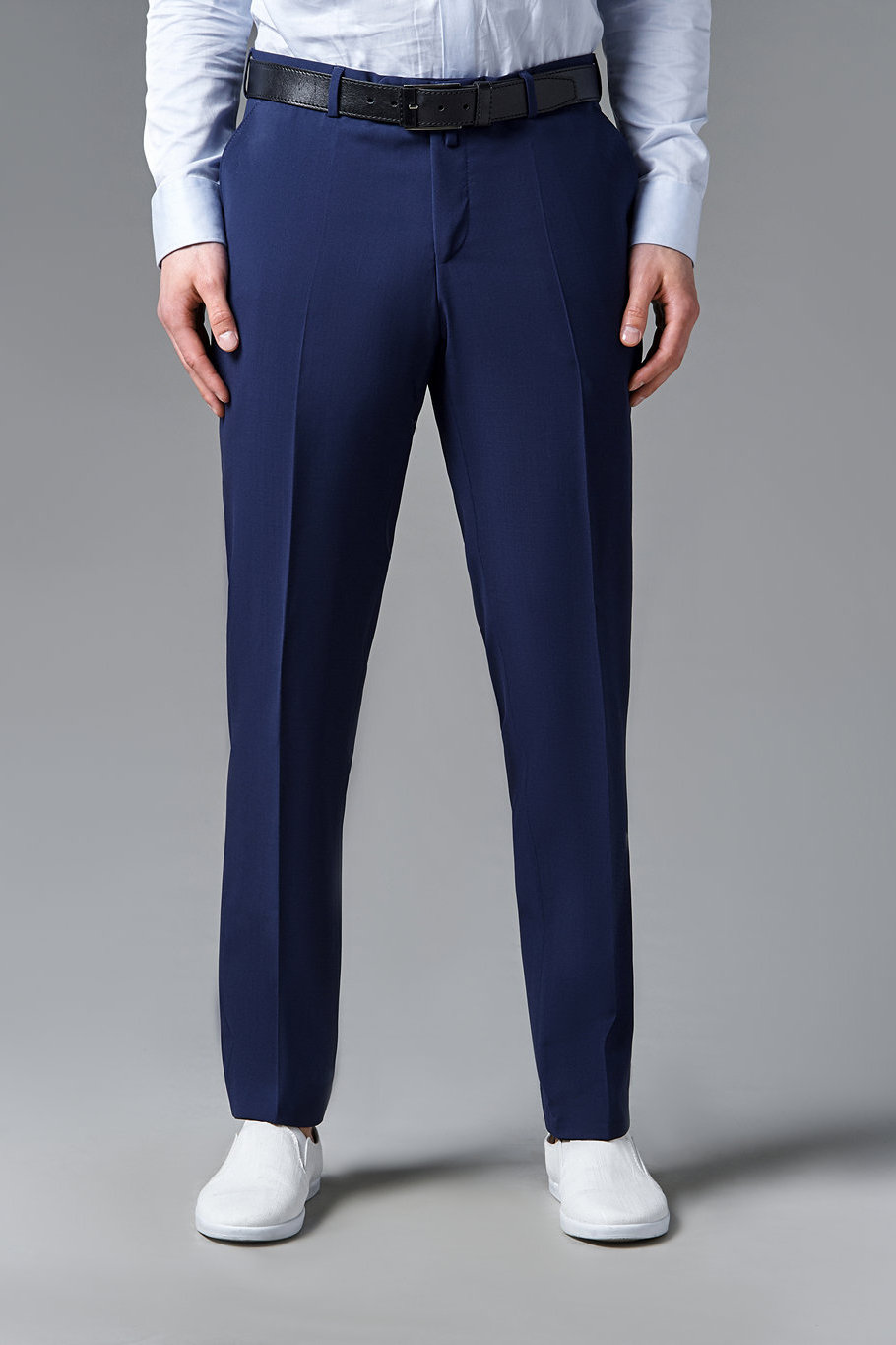 Синие брюки из итальянской эластичной ткани Regular Fit