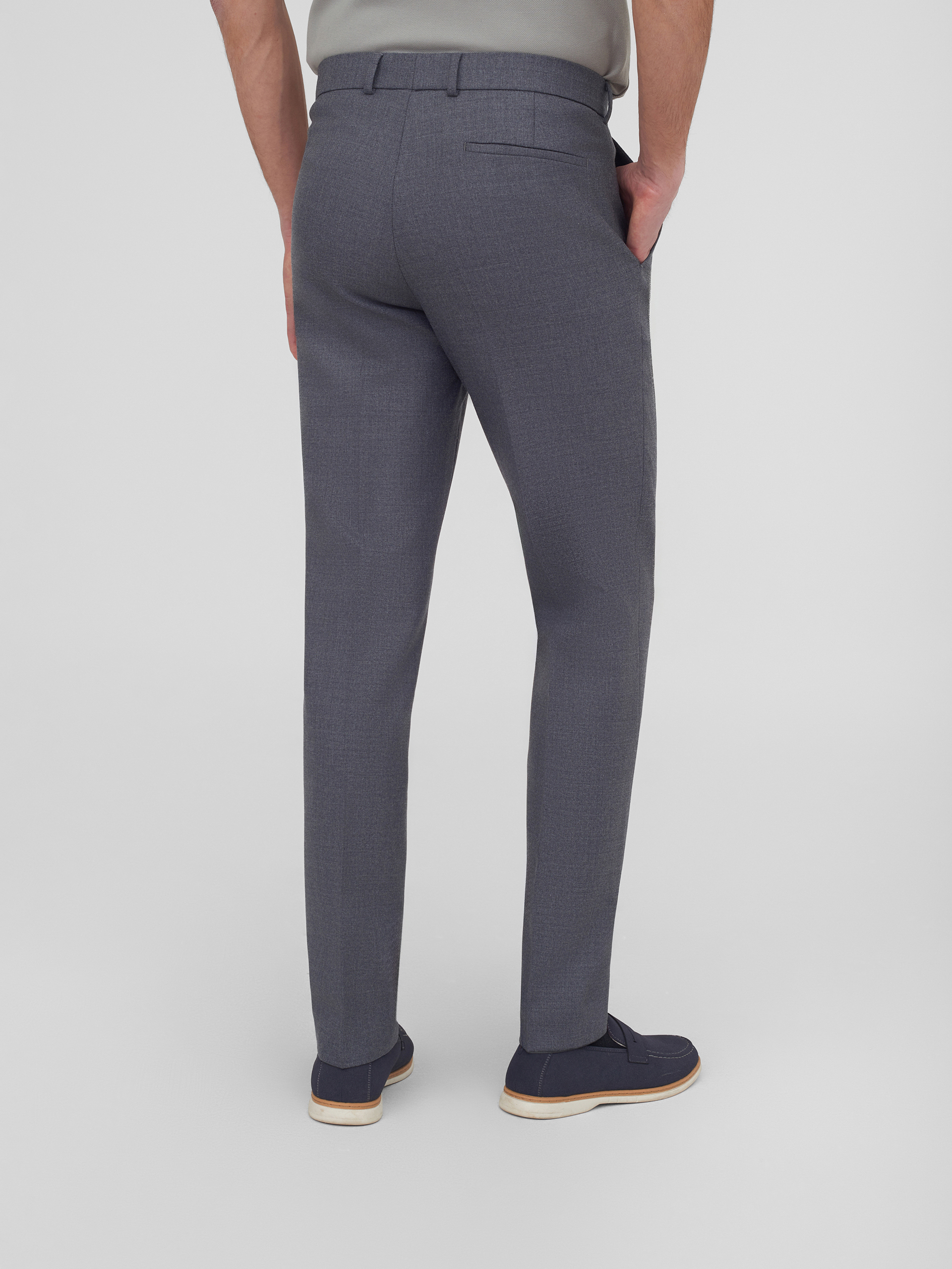 Костюмные брюки из шерстяной ткани Slim Fit
