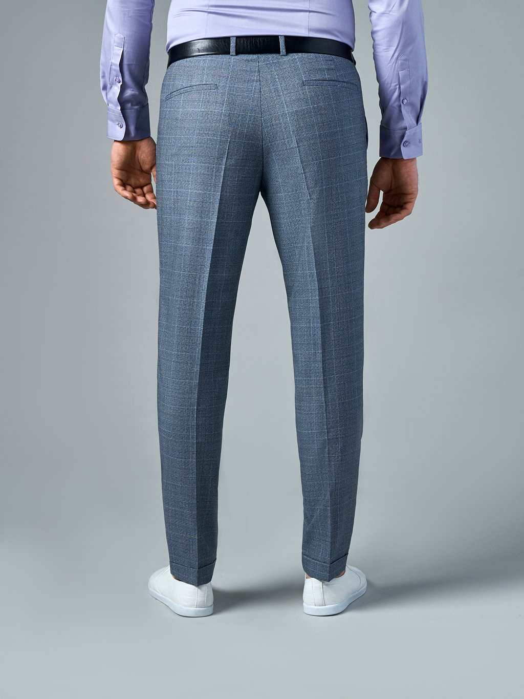 Светло-серые брюки из итальянской ткани Drago с защипами Slim Fit
