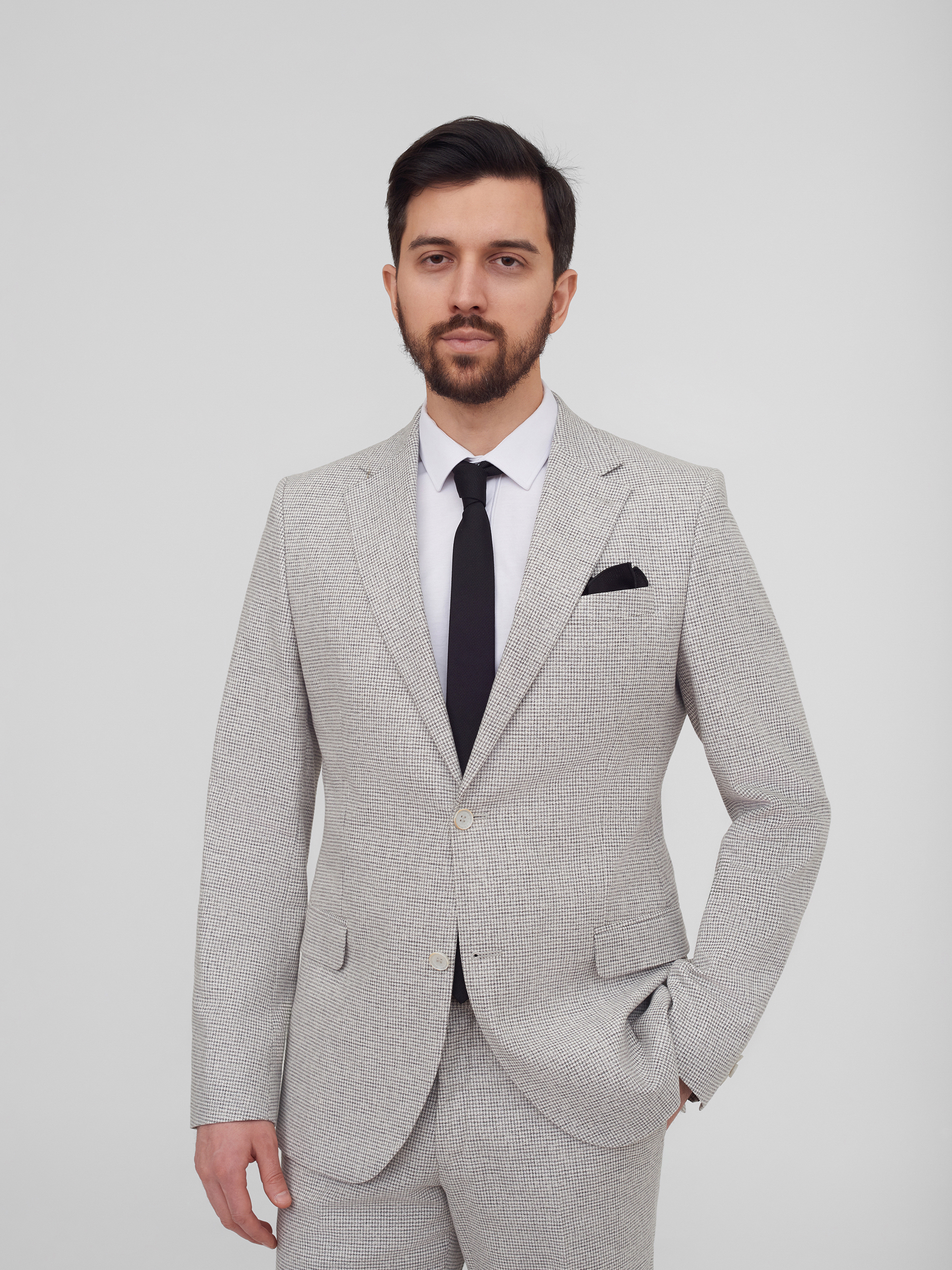 Костюмный пиджак из хлопковой ткани Slim Fit