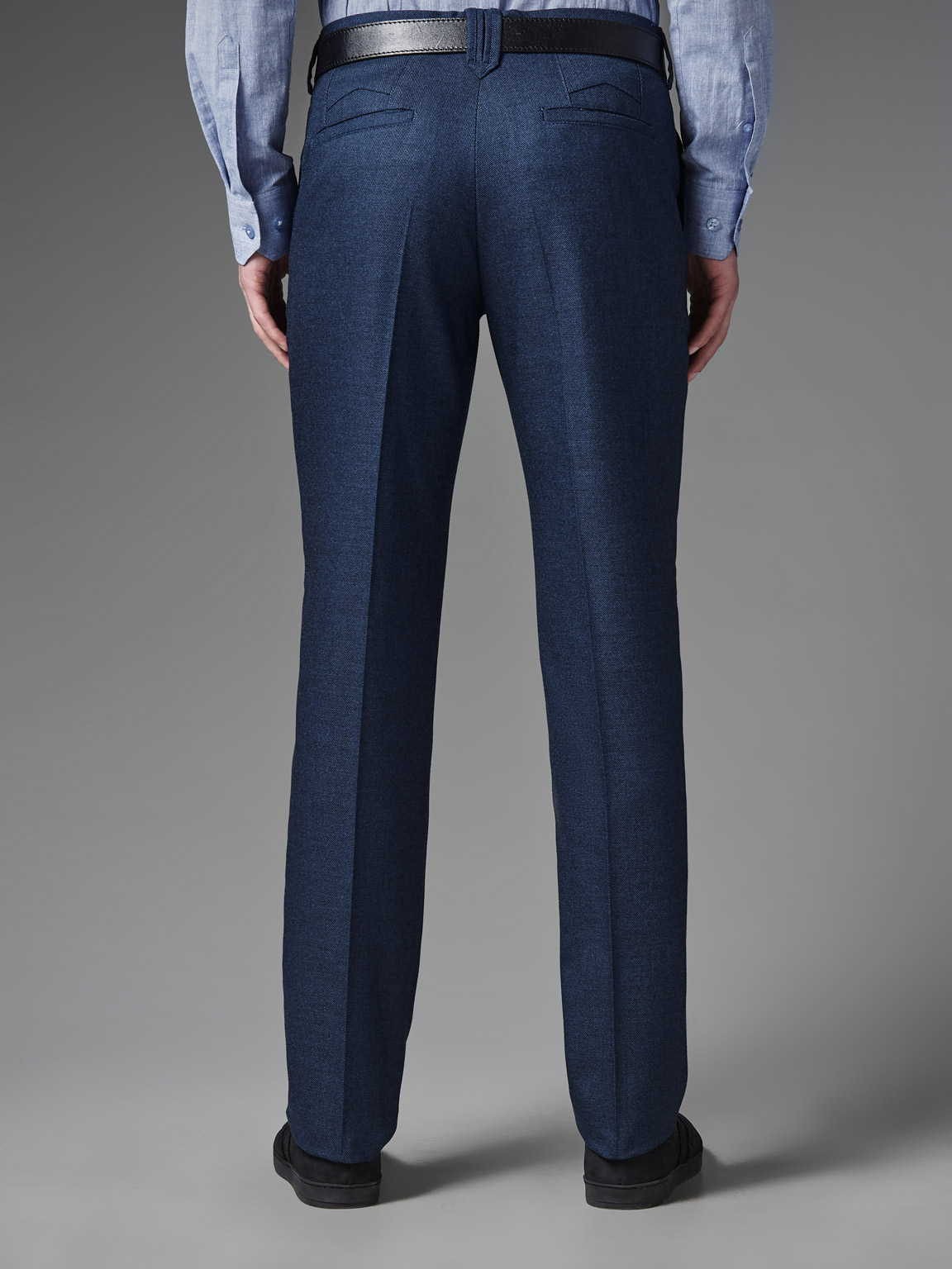 Синие брюки из смесовой ткани Super Slim Fit