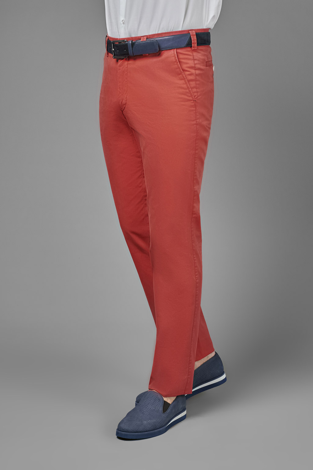 Хлопковые красные брюки чинос Slim Fit