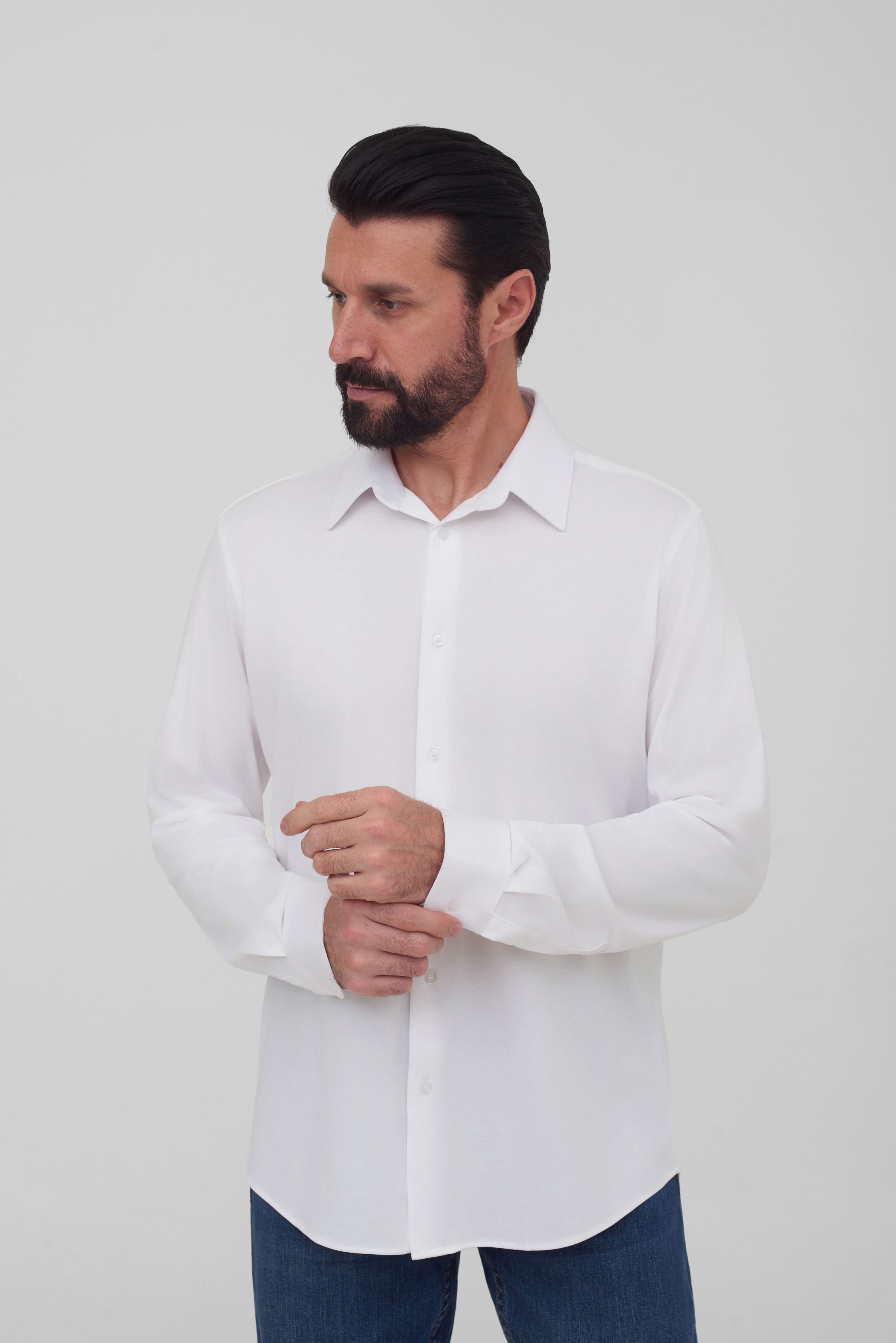 Рубашка из эластичной ткани Regular Fit
