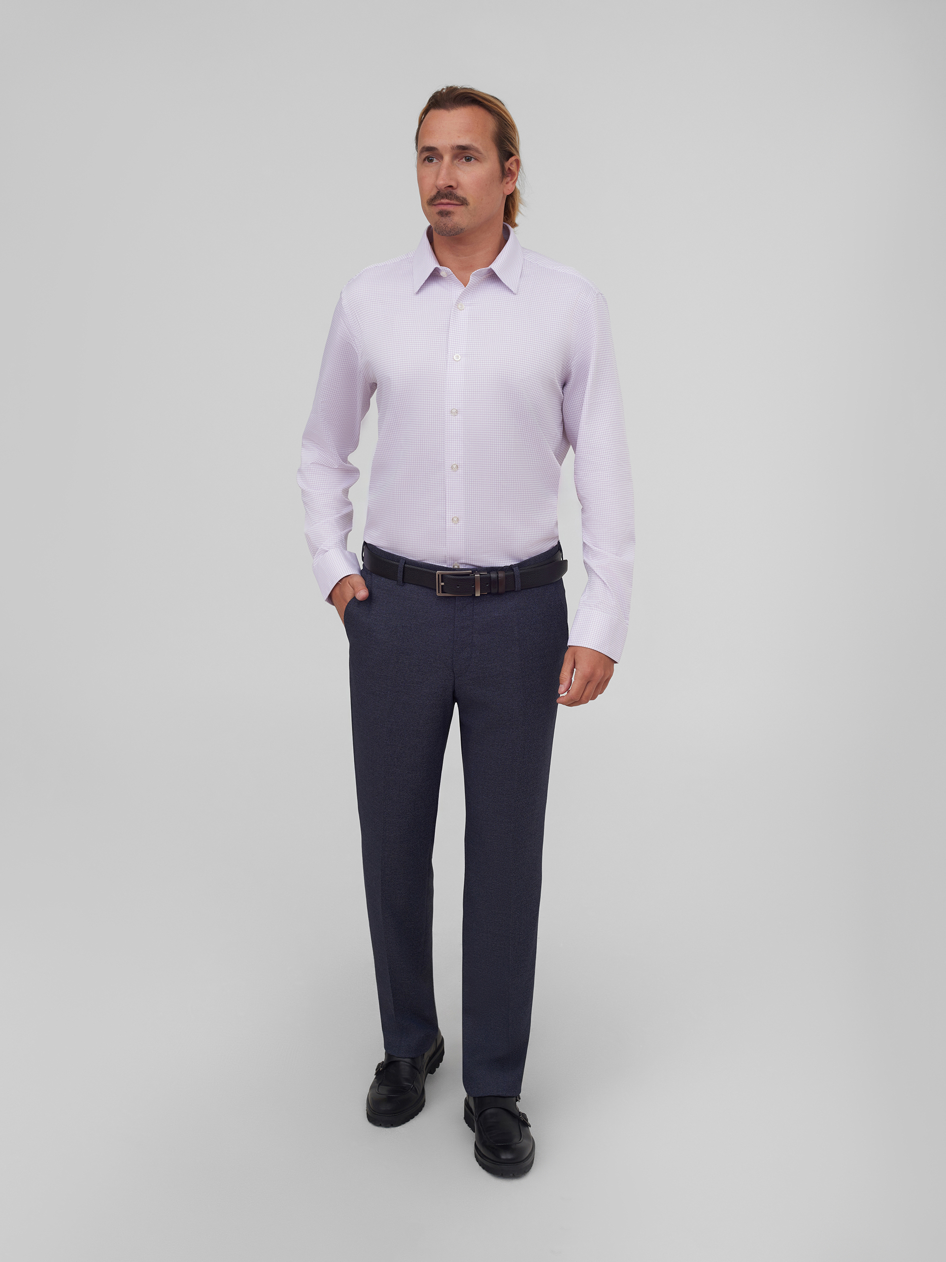 Рубашка в клетку с добавлением бамбука Regular Fit