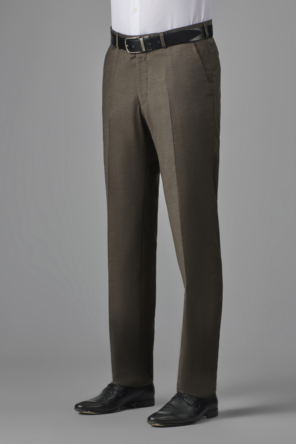 Коричневые брюки из итальянской ткани Drago Slim Fit