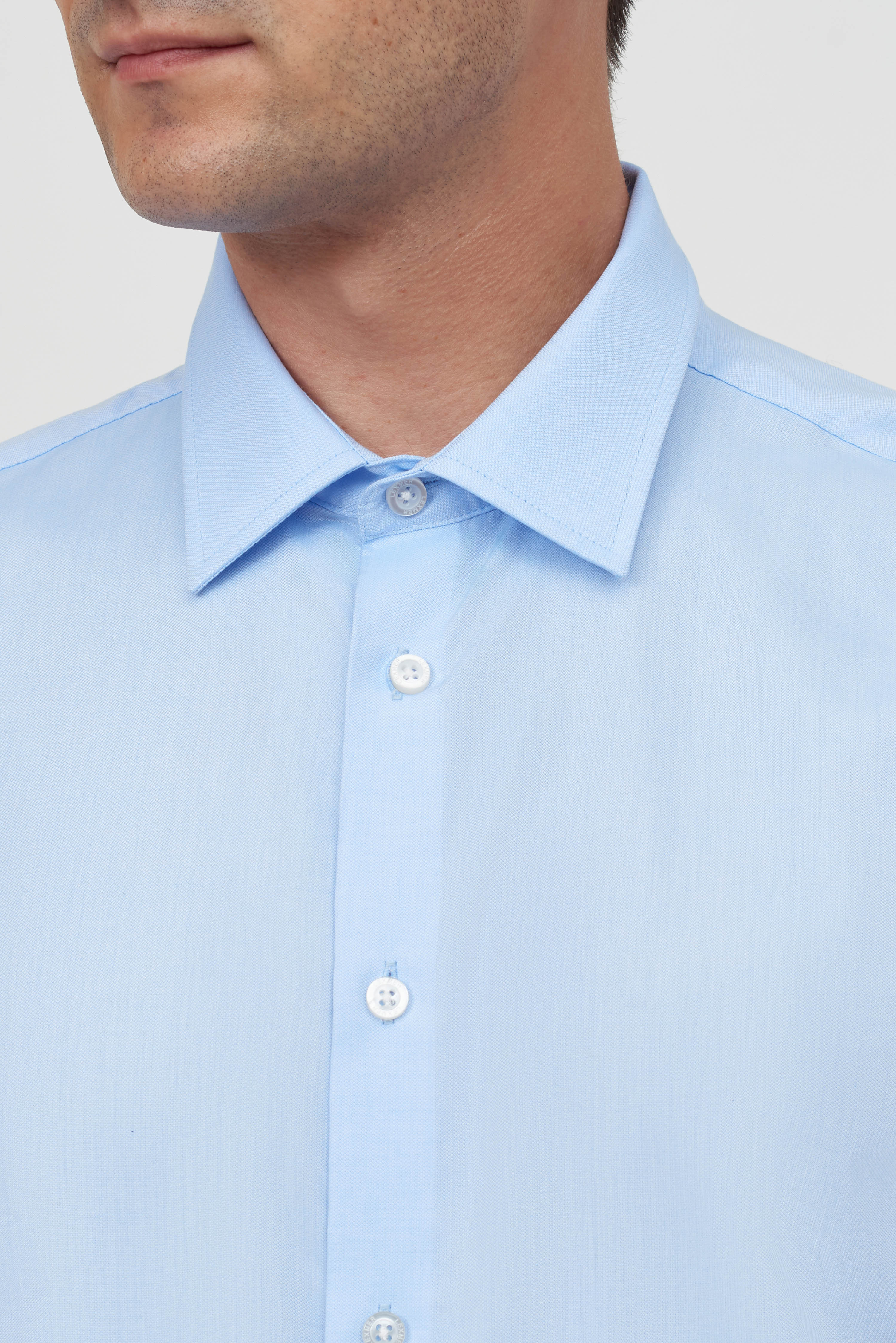 Однотонная хлопковая рубашка Slim Fit