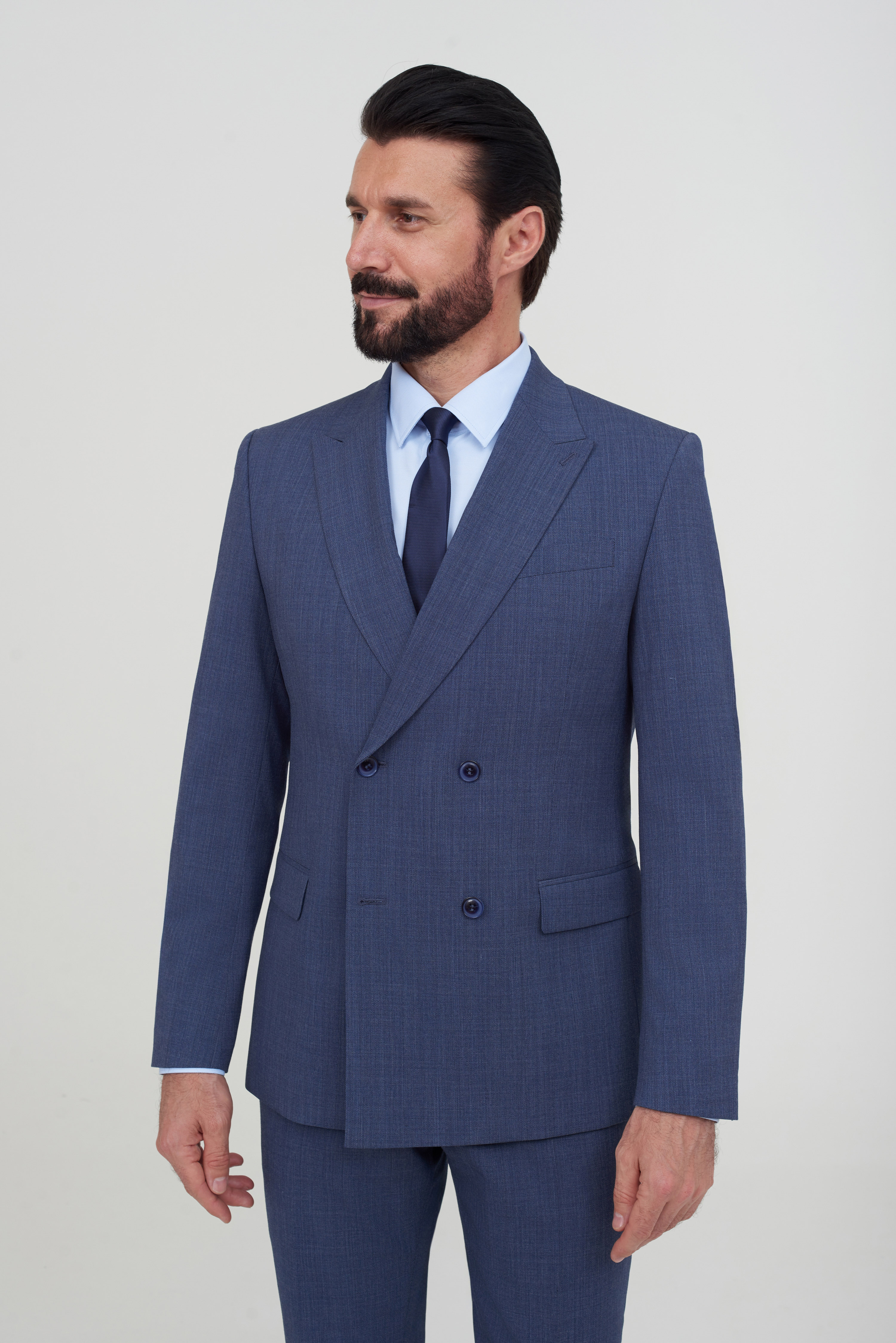 Костюмный двубортный пиджак Slim Fit