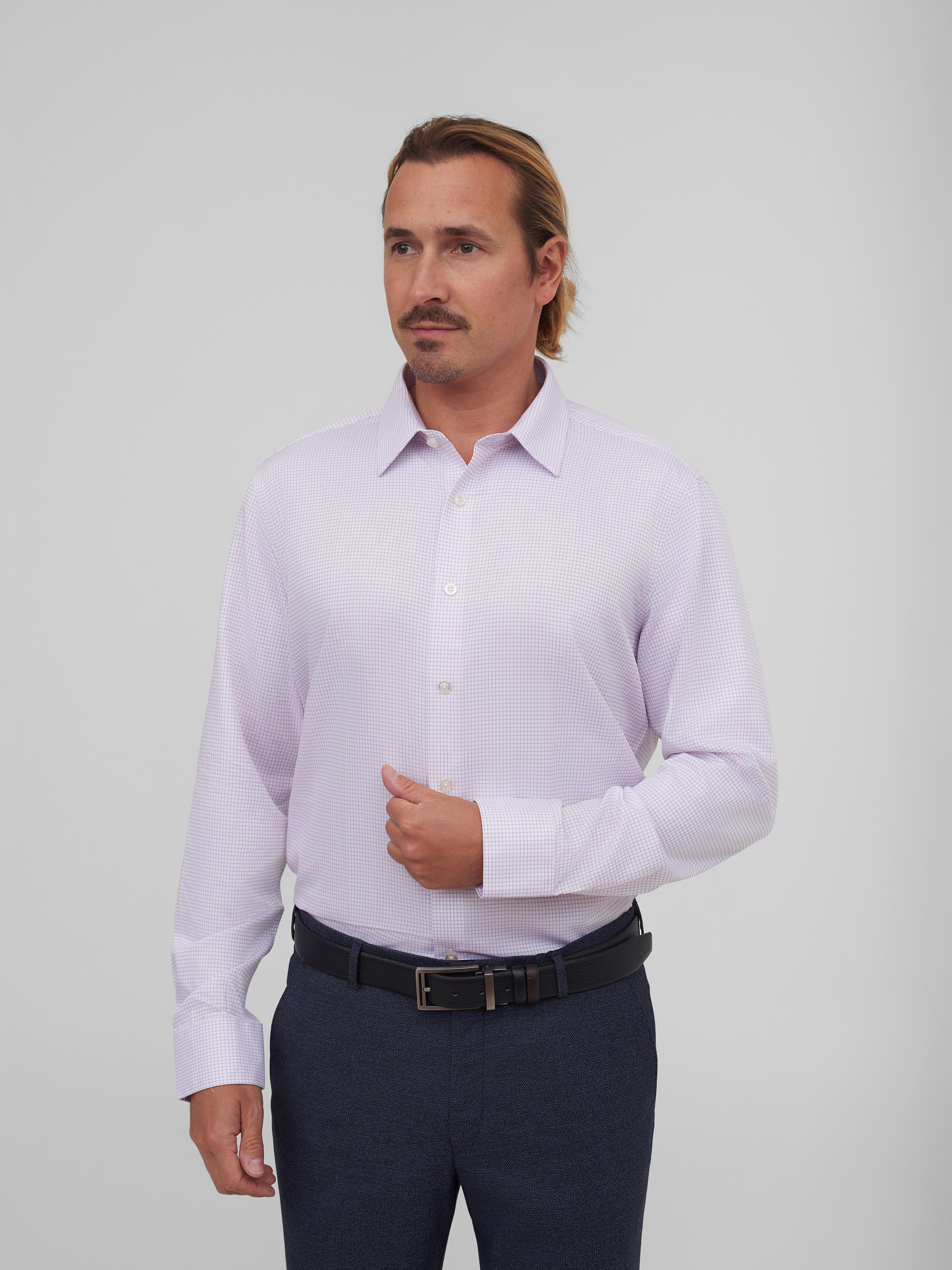 Рубашка в клетку с добавлением бамбука Regular Fit