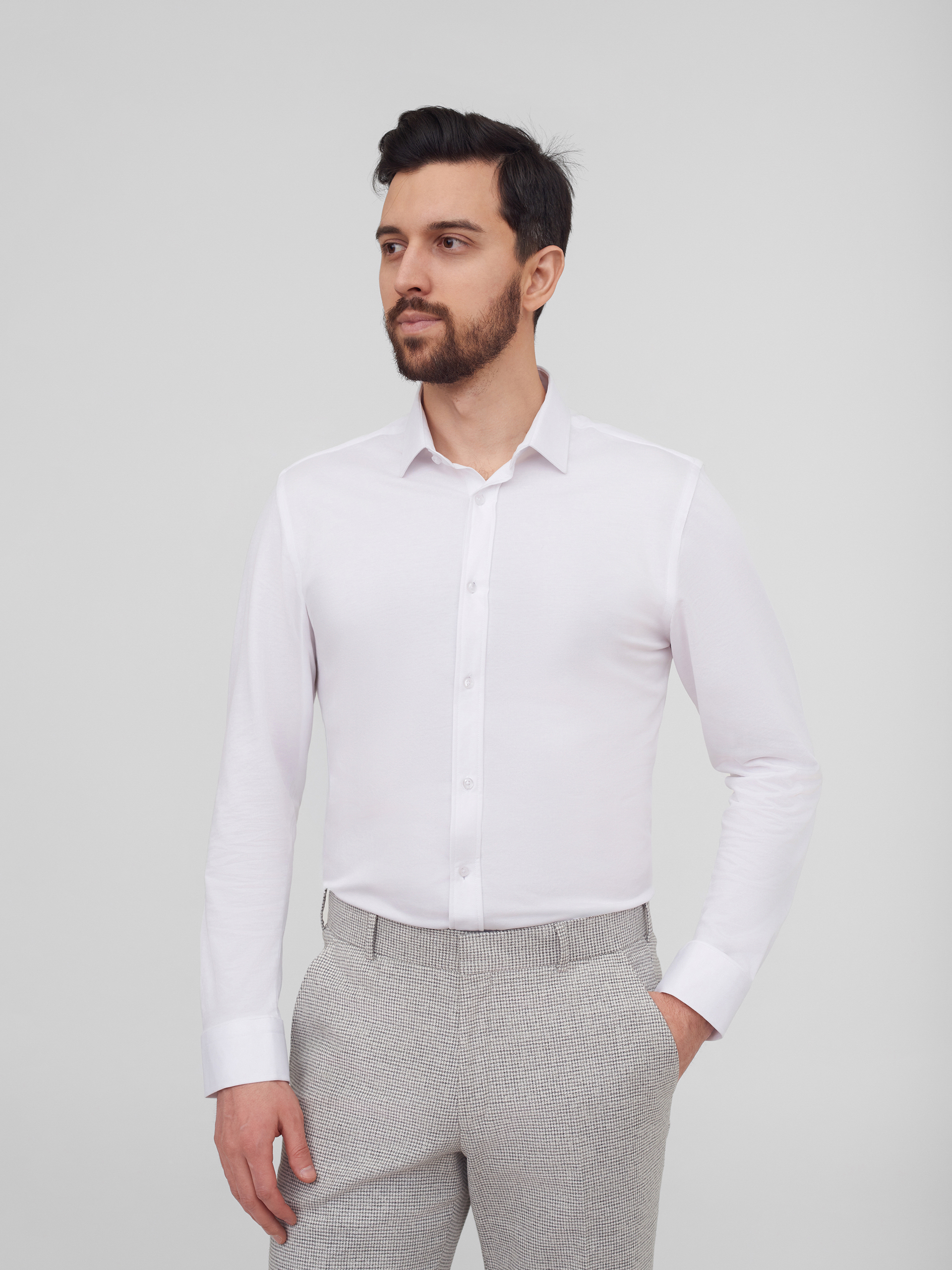 Однотонная рубашка Slim Fit