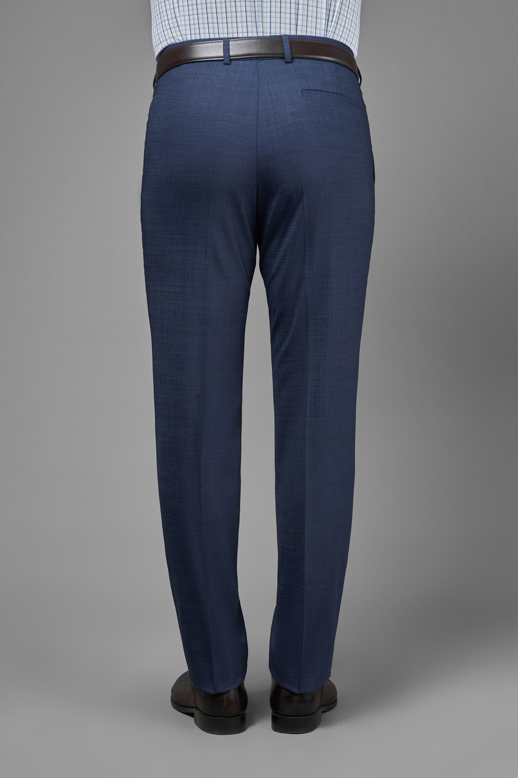 Костюмные синие брюки из тонкой шерстяной ткани Regular Fit