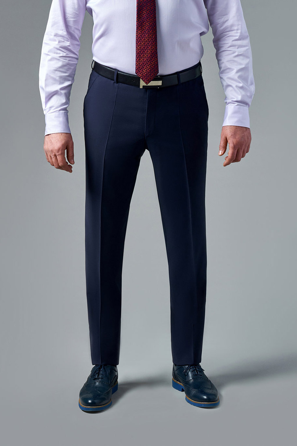 Костюмные брюки из гладкой шерстяной ткани Regular Fit
