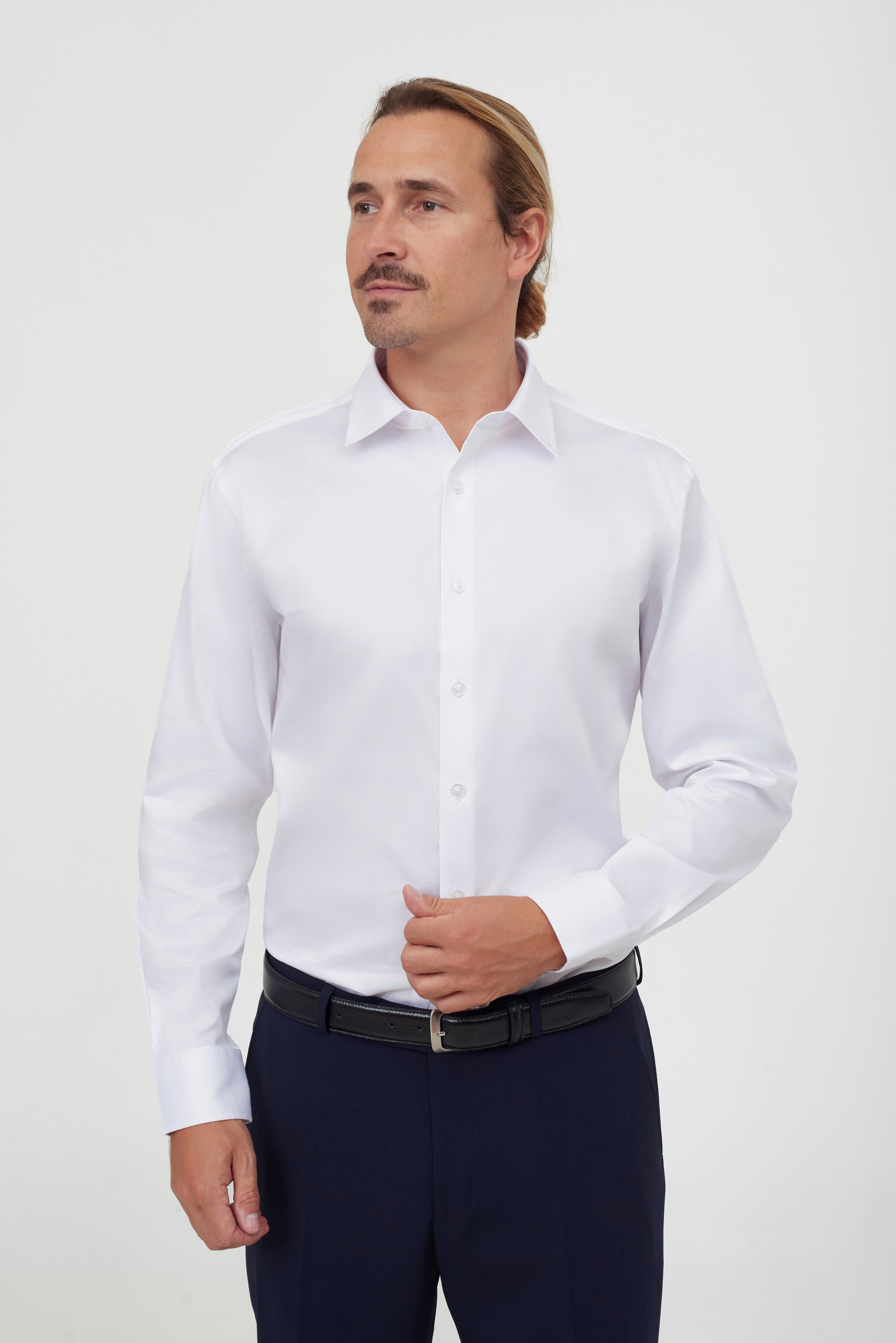 Однотонная хлопковая рубашка Regular Fit